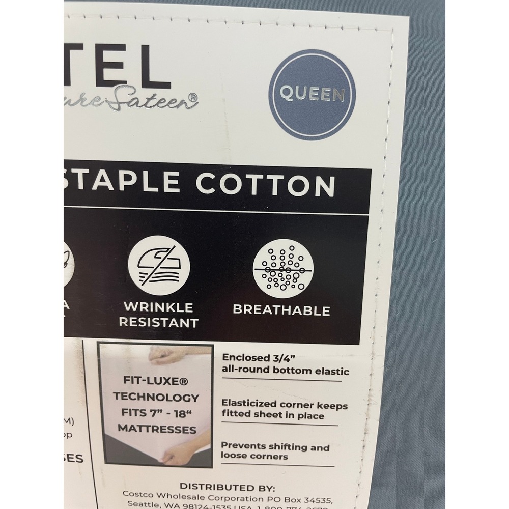 Hotel Signature Sateen 6 Piece Sheet Set Queen Blue NEW 800 Thread Count Cotton